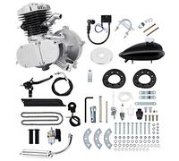 Ambienceo Argent 2 Temps 50cc vélo Essence Moteur motorisé Moteur vélo kit(avec Un Cadeau au Hasard)