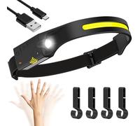 Ambienden Lampe Frontale LED Ultra Puissante, 4 Modes d'éclairage, 350 Lumens, Lampe Frontale USB-C Rechargeable pour la Course à Pied, les Réparations de Nuit, la Pêche et les Activités de Plein