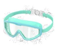 Ambienden Lunette Piscine Enfant, Anti-Buée UV, Vision Large, Réglage 1 Bouton, Joint Silicone, Lunettes de Natation 3-12 Ans Unisexe, Green2