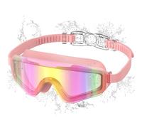 Ambienden Lunette Piscine Enfant, Anti-Buée & UV, Vision Panoramique, Réglage Rapide, Joint Silicone, Lunettes de Natation Unisexe 3-14 Ans, DD-PK