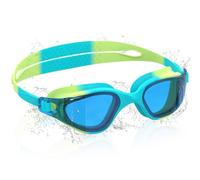 Ambienden Lunette Piscine Enfant, HD 180° Grand Angle Lunettes de Natation pour 3-14 Ans, Anti-Buée, Protection UV, Ajustement Rapide, Joint en Silicone, Lunette de Piscine Unisexes, Blue-Yellow