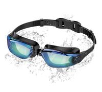 Ambienden Lunettes de Natation, Claire Vision Lunettes de Natation Anti-buée, Protection UV, Joints en Silicone, Ajustements Rapides, Unisexes Pour Adultes, Placage Bleu-vert Coloré