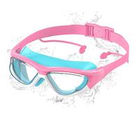 Ambienden Lunettes Natation Enfant, Anti-Buée Haute Définition, Protection UV, Silicone Médical, Ajustement Rapide, Unisexe 6-14 Ans, Blue-Rose