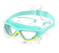 Ambienden Lunettes Natation Enfant, Anti-Buée Haute Définition, Protection UV, Silicone Médical, Ajustement Rapide, Unisexe 6-14 Ans, Green-Yellow
