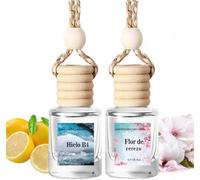 Ambientador de coche colgante, difusor de aceites esenciales para coche, ambientador de coche duradero, ambientador de coche para mujeres (Hielo negro + Fragancia de cerezo)