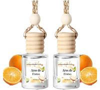 Ambientador de coche colgante, difusor de aceites esenciales para coche, ambientador de coche duradero, ambientador de coche para mujeres (2*anillos de fruta)