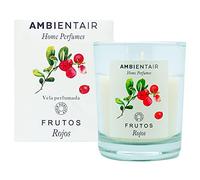 Ambientair Home Parfum. Bougie parfumée Fruits rouges, désodorisant de fruits rouges, bougie parfumée pour maison, aromathérapie, bougie en verre pour intérieur durée 30 heures.