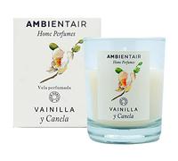 Ambientair Home Perfume - VV001VCAP - Bougie parfumée à la vanille et à la cannelle - Parfum vanille et cannelle - Bougie en verre pour intérieur - Durée de vie 30 heures