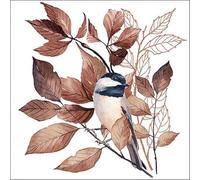 Ambiente - 20 SERVIETTES PAPIER BELLE MÉSANGE 33CM BLANC