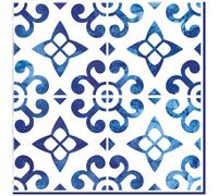 Ambiente - 20 SERVIETTES PAPIER CARREAUX DE CIMENT BLEU 33CM