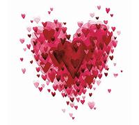 Ambiente – Serviettes de table jetables en papier Cœurs en cœur rouge – 20 serviettes 33 cm