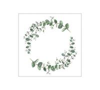 Ambiente Lot de 20 serviettes Lunch 33 x 33 cm Motif Eucalyptus Branch Blanc