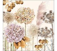 Ambiente - 20 SERVIETTES PAPIER FLEURS SÉCHÉES AUTOMNE 33CM