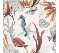 Ambiente - 20 SERVIETTES PAPIER HIPPOCAMPE FONDS MARINS 33CM