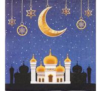 Lot de 20 serviettes en papier Ambiente de luxe - Mosquée de nuit - Décoration de table avec motif également pour fête ou découpage 33 x 33 cm 3 plis