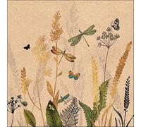 Ambiente 20 Serviettes Papier RECYCLÉ Fleurs 33CM Nature