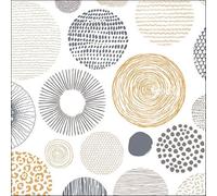 Ambiente - 20 SERVIETTES PAPIER TEXTURES DE CERCLE 33CM