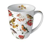 Ambiente Tasse en porcelaine - Motif oiseaux - Collection animaux/plantes - Environ 0,4 l