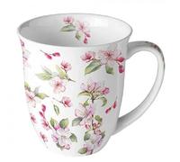 Ambiente Blossom Tasse à thé/café en porcelaine, motif fleurs de printemps, environ 400 ml - Idéal comme cadeau, 18418160