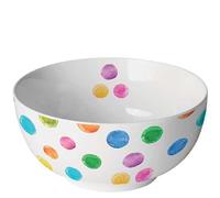 Ambiente Bol en porcelaine - Environ 14 cm de diamètre - 0,4 l - Blanc à pois