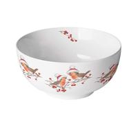 Ambiente Bol en Porcelaine Fine - rouges-gorges de Noël