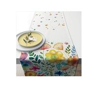 AMBIENTE Chemin de table en coton Printemps vibrant 40 x150 cm