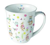 Ambiente easter garden Tasse à thé, à café, 0,4 l, pour Pâques, jardin, lapins et fleurs, couleurs pastel, en porcelaine fine