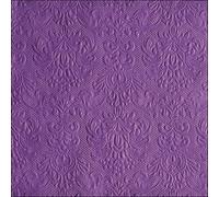 Ambiente elegance lot de 15 serviettes en papier gaufré violet/mauve