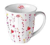 Ambiente Gobelet guirlande de cœurs d'environ 400 ml Tasse en porcelaine Motif été/printemps Idéal comme cadeau, 18418160