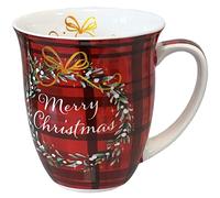 AMBIENTE Tasse en Porcelaine Fine Merry Christmas - Hauteur 11 cm - Diamètre 10 cm - 0.4 L