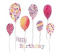 AMBIENTE Lot 20 serviettes en papier 33 x 33 cm - Ballons d'Anniversaire