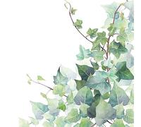 AMBIENTE Lot 20 serviettes en papier 33 x 33 cm - Feuilles de Lierre
