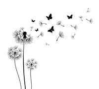 AMBIENTE Lot 20 serviettes en papier 33 x 33 cm - Fleurs de pissenlit Noires