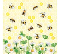 AMBIENTE Lot 20 serviettes en papier 33 x 33 cm - Joie des Abeilles