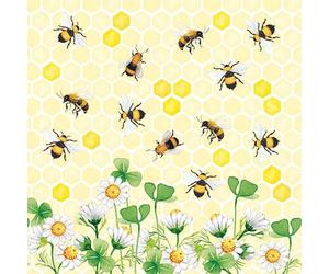 AMBIENTE Lot 20 serviettes en papier 33 x 33 cm - Joie des Abeilles