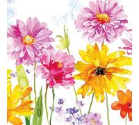 AMBIENTE Lot 20 serviettes en papier 33 x 33 cm - Joyeuses Fleurs