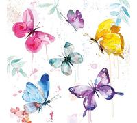 AMBIENTE Lot 20 serviettes en papier 33 x 33 cm - Papillons