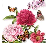 AMBIENTE Lot 20 serviettes en papier 33 x 33 cm - Pivoines