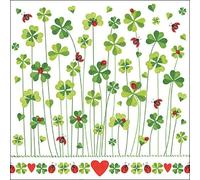 AMBIENTE Lot 20 serviettes en papier 33 x 33 cm - Trèfle Porte-Bonheur