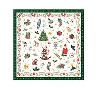 Ambiente Lot de 20 Serviettes de Table Motif Noël 33 cm Vert