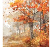 Ambiente Lot de 20 serviettes en papier 33 x 33 cm 3 plis avec motif forêt | De qualité supérieure et durable - Serviettes jetables en papier - Serviettes de fête d'automne - Décoration de table - Motif
