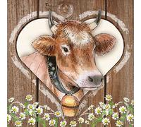 Ambiente Lot de 20 serviettes en papier Motif vache 33 x 33 cm