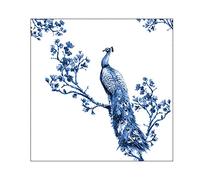 Ambiente Lot de 20 Serviettes Repas 33 x 33 cm Motif Royal Peacock Bleu Paon