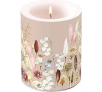 Ambiente - Luxury Paper Products Bougie Potpourri Beige 12cm Fleurs Arbustes Herbes Natural Living Bougie Lampion Décoration de table été printemps blanc marron rose