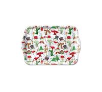 AMBIENTE Mini plateau bonhommes de neige rectangulaire en mélamine - 20.5 x 13.5 cm