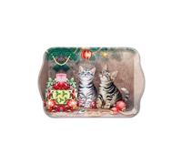 AMBIENTE Mini plateau Chatons Noël rectangulaire en mélamine - 20.5 x 13.5 cm