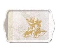 AMBIENTE Mini plateau vide poche Classic Angels Gold en mélamine 20.5 x 13.5 cm Blanc G