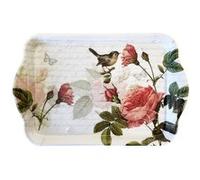 AMBIENTE Mini plateau vide poche rectangulaire Roses - 20.5 x 13.5 cm Blanc G