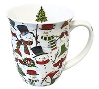 Ambiente Tasse en porcelaine fine – Bonhommes de neige – Hauteur 11 cm – Diamètre 10 cm – 0,4 L