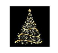Ambiente Noël Serviette 33 Centimètre Paquet De 20 Brillant Arbre - Noir